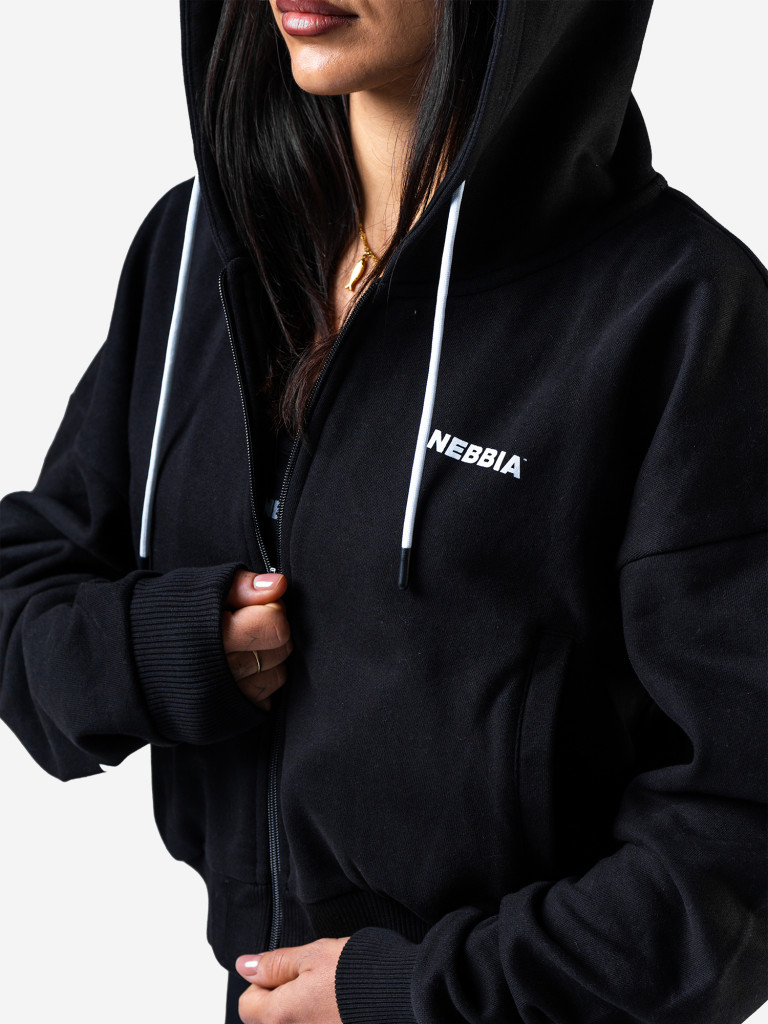 Толстовка женская NEBBIA Relaxed Zip Hoodie POWER 895 Black