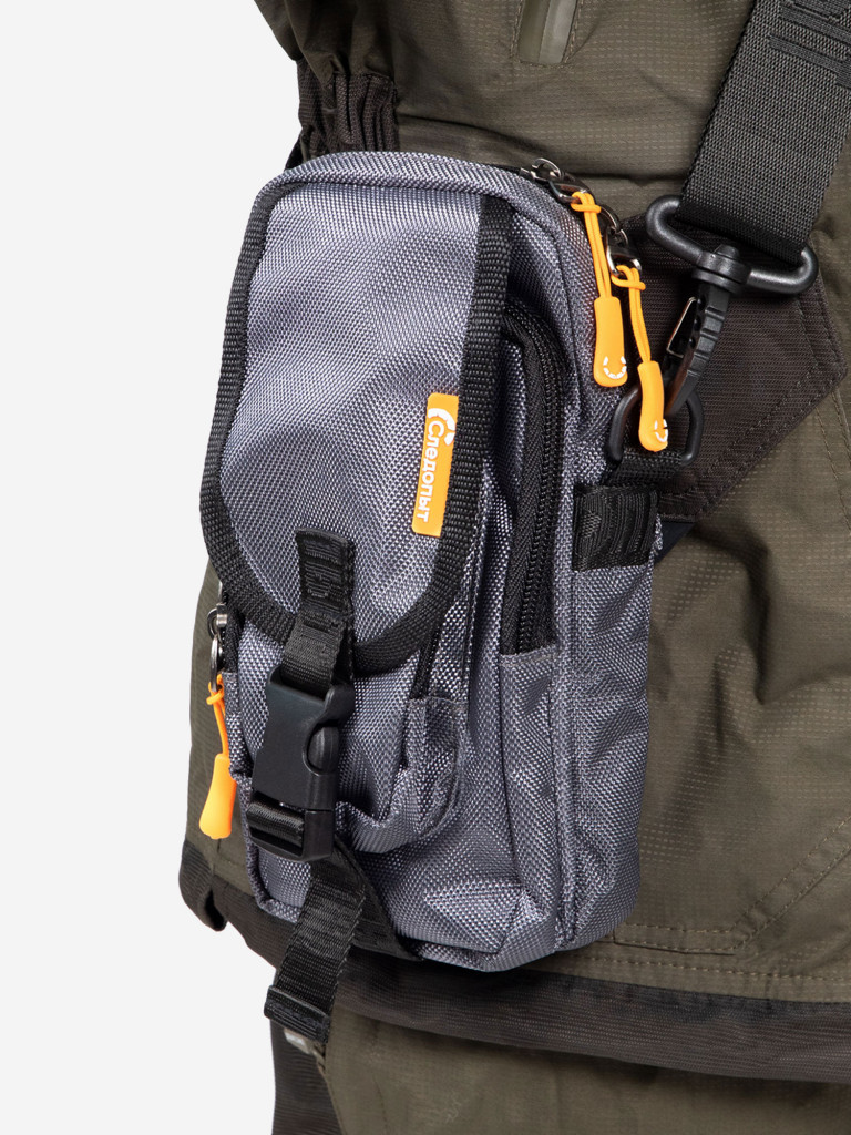 Сумка рыболовная Следопыт Street Fishing MultiLock V-Pouch, 22х12,5х8 см, цвет серый.