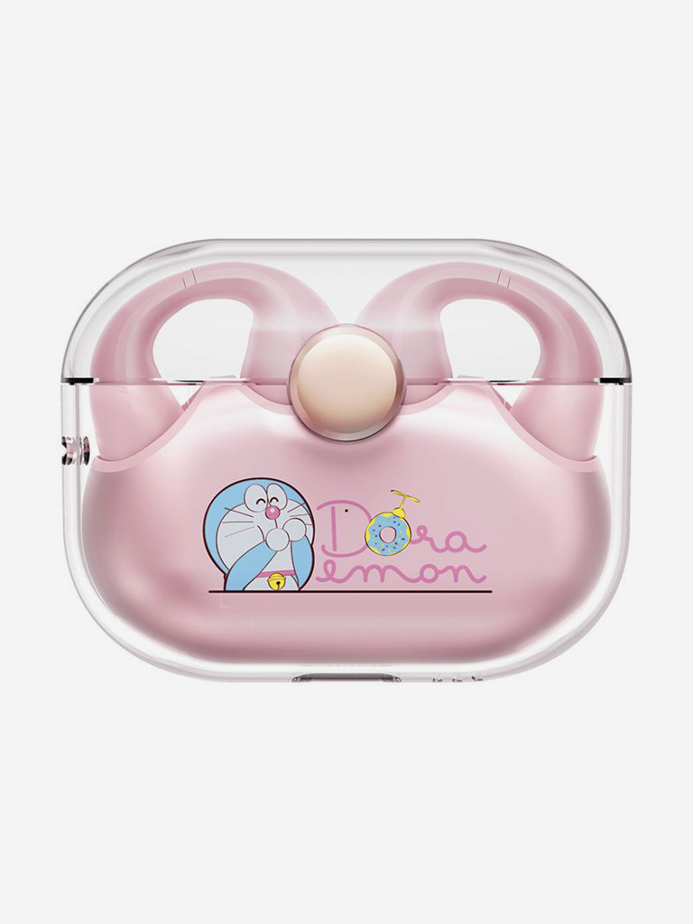 Беспроводные дизайнерские наушники Кот Дораемон Rock Doraemon Sound EarCuffs TWS Earphone Pattern Design розовые