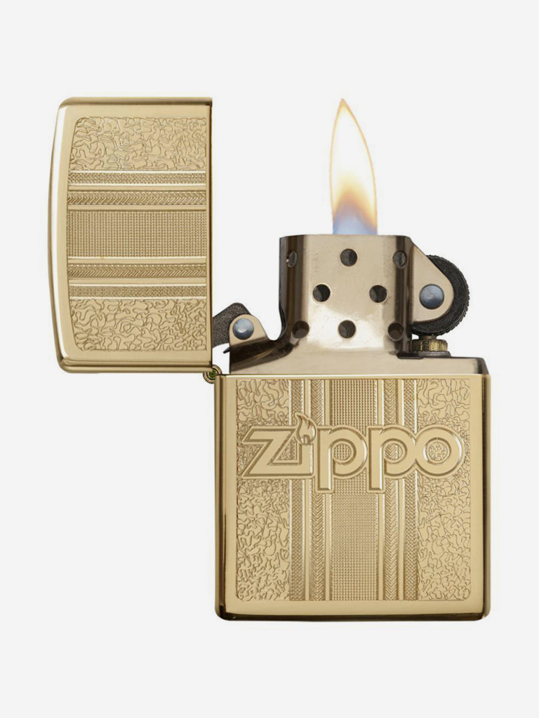 Зажигалка Zippo 29677 Classic Pattern Design High Polish Brass, золотистая