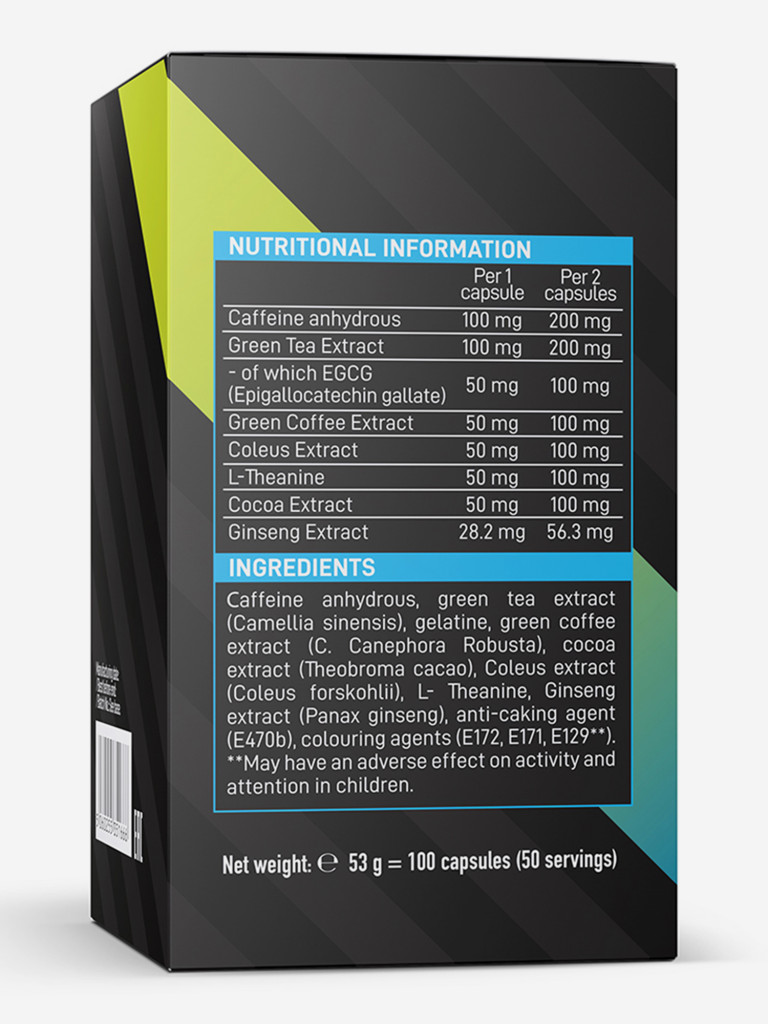 Жиросжигатель VPLAB LipoJets, кофеин, зеленый чай, колеус, женьшень, 100 капсул