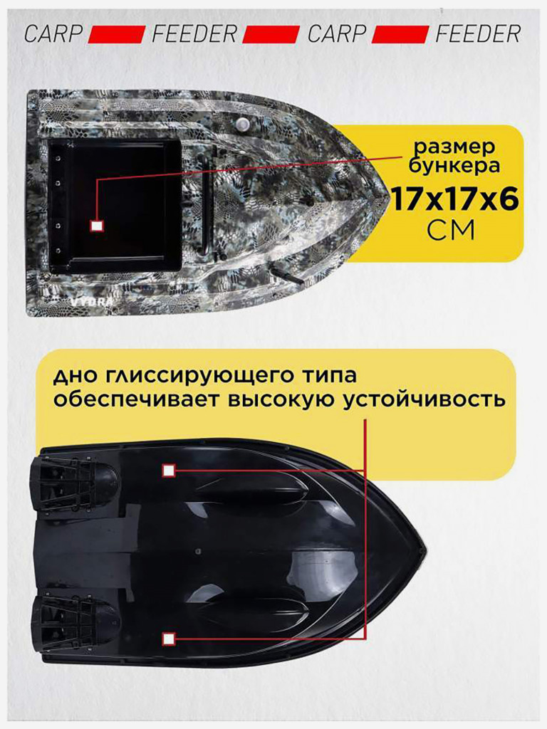Прикормочный кораблик VYDRA Turbo Camo