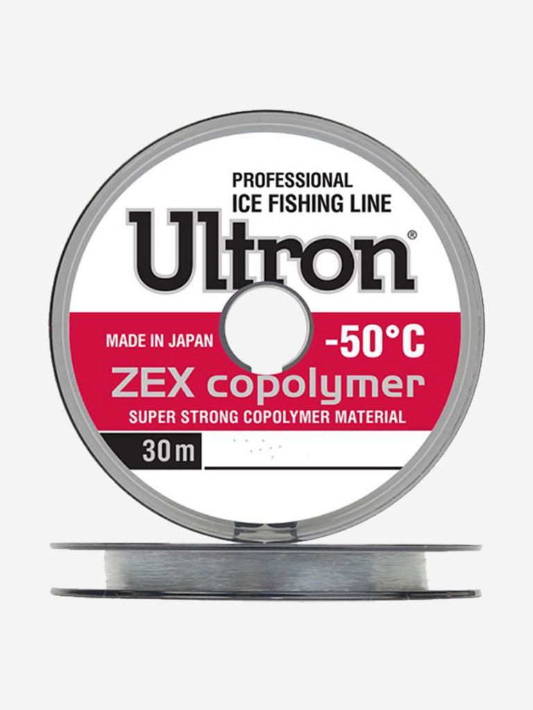 Монофильная леска для рыбалки ULTRON Zex Copolymer 0,20 мм, 5,2 кг, 30 м, прозрачная, 1 штука