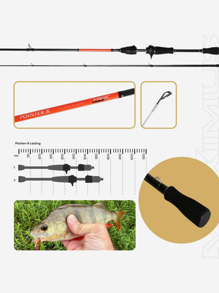 Кастинговый спиннинг для рыбалки Maximus Pointer-X C 213 см 1,5-7 г RGS, удилище