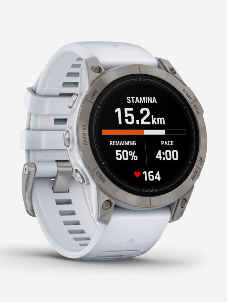 Спортивные часы Garmin EPIX PRO (Gen 2) Sapphire Edition 47 мм, титановый, белый DLC, белый ремешок