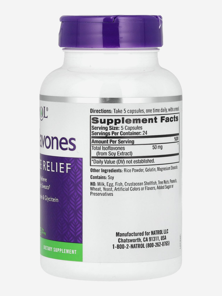 Комплекс для поддержки женского здоровья во время менопауз, изофлавоны сои, Natrol Soy Isoflavones 120 caps