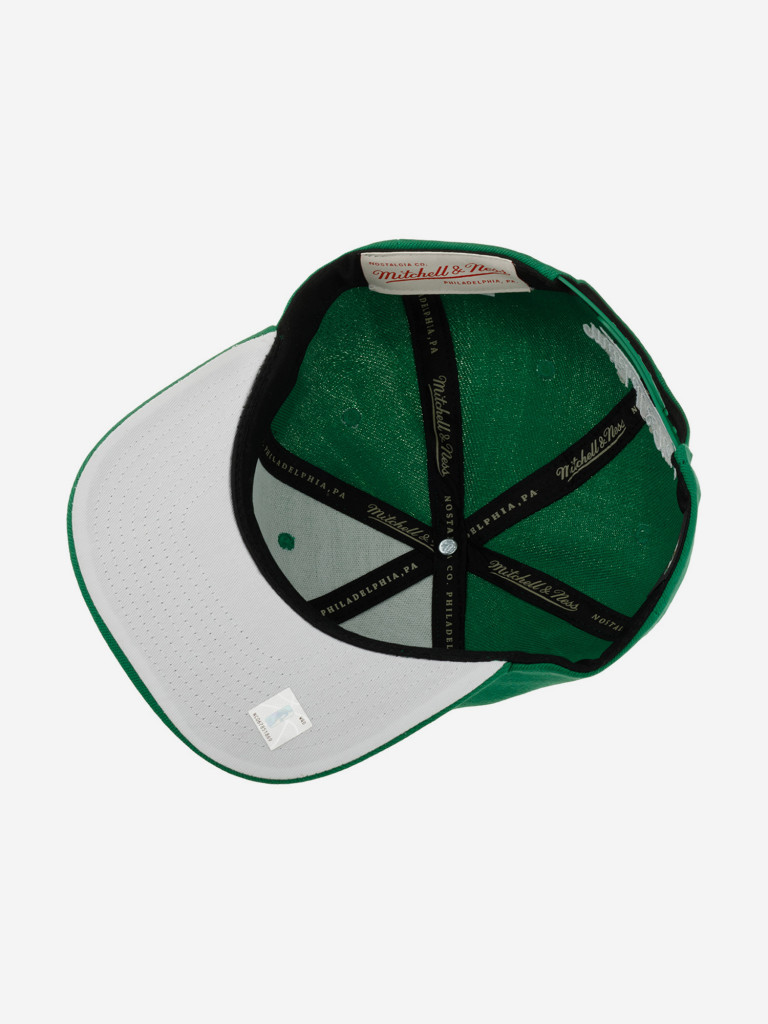 Бейсболка с прямым козырьком MITCHELL NESS 6HSSMM20254-BCEKYGN Boston Celtics NBA (зеленый)