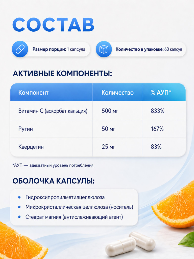 Витамин C Эстер Ester C (аскорбат кальция) Matwave, 500 мг, 60 капсул