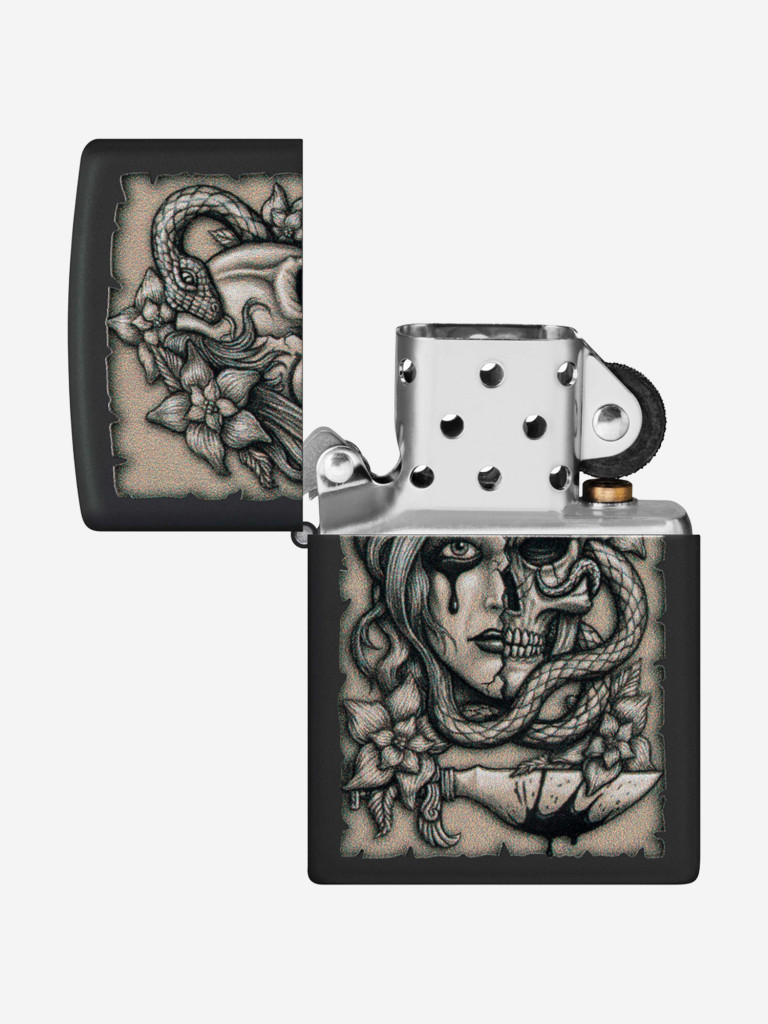 Зажигалка Zippo Gory Tattoo Black Matte