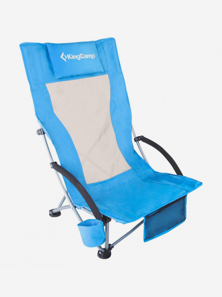 Кресло складное 1901 Portable High Sling Chair cталь, голубой, 59х70х24/92