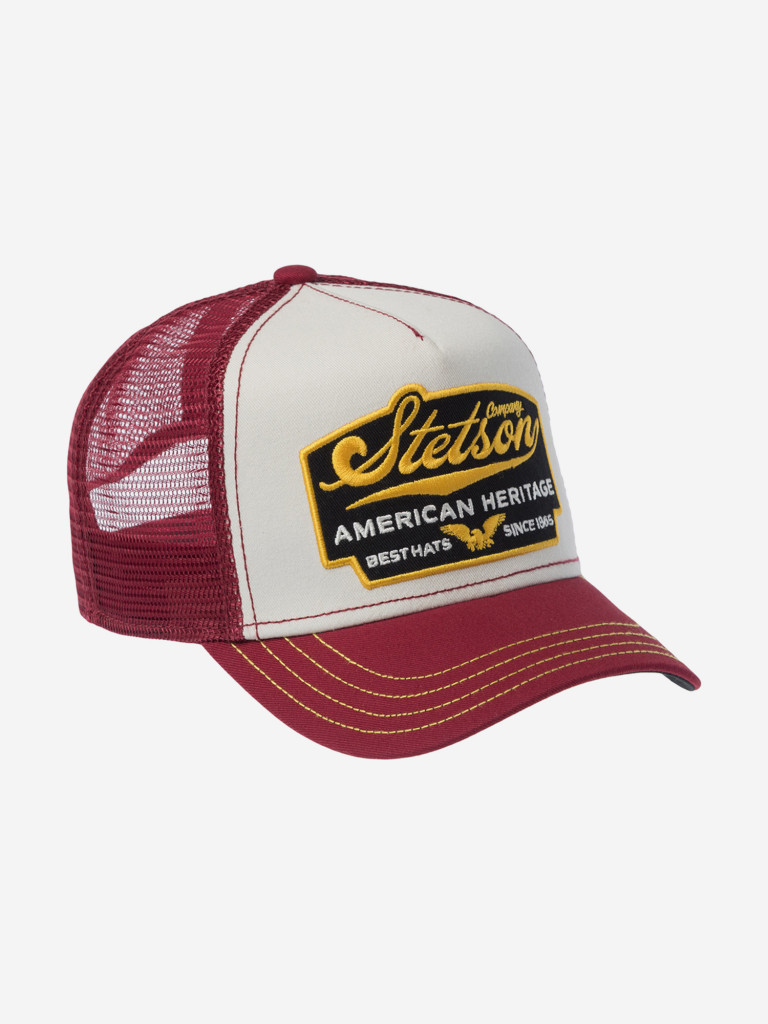 Бейсболка с сеточкой STETSON 7751103K TRUCKER CAP AMERICAN HERITAGE (малиновый)