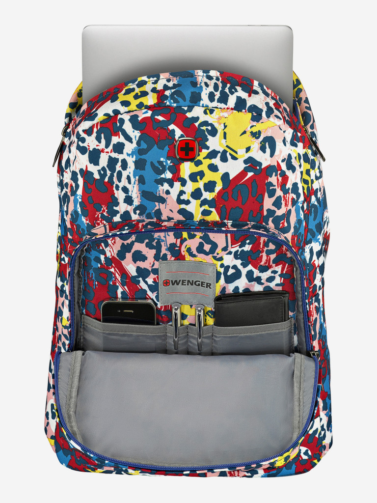Рюкзак WENGER Crango 16'', цветной с леопардовым принтом, полиэстер 600D, 33x22x46 см, 27 л