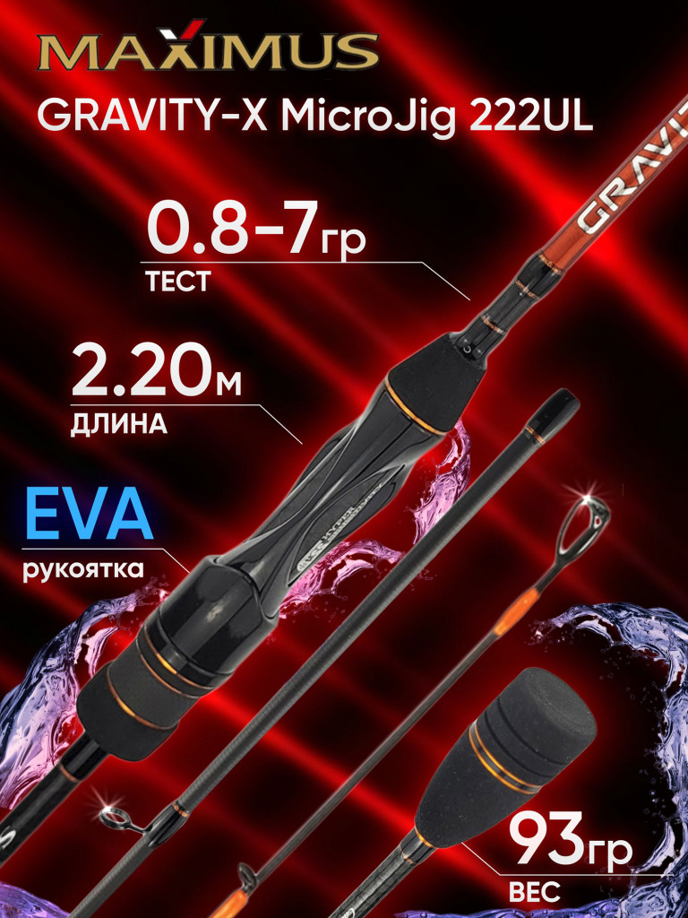 Спиннинг Maximus GRAVITY-X MicroJig 222UL 2.20м 0.8-7гр