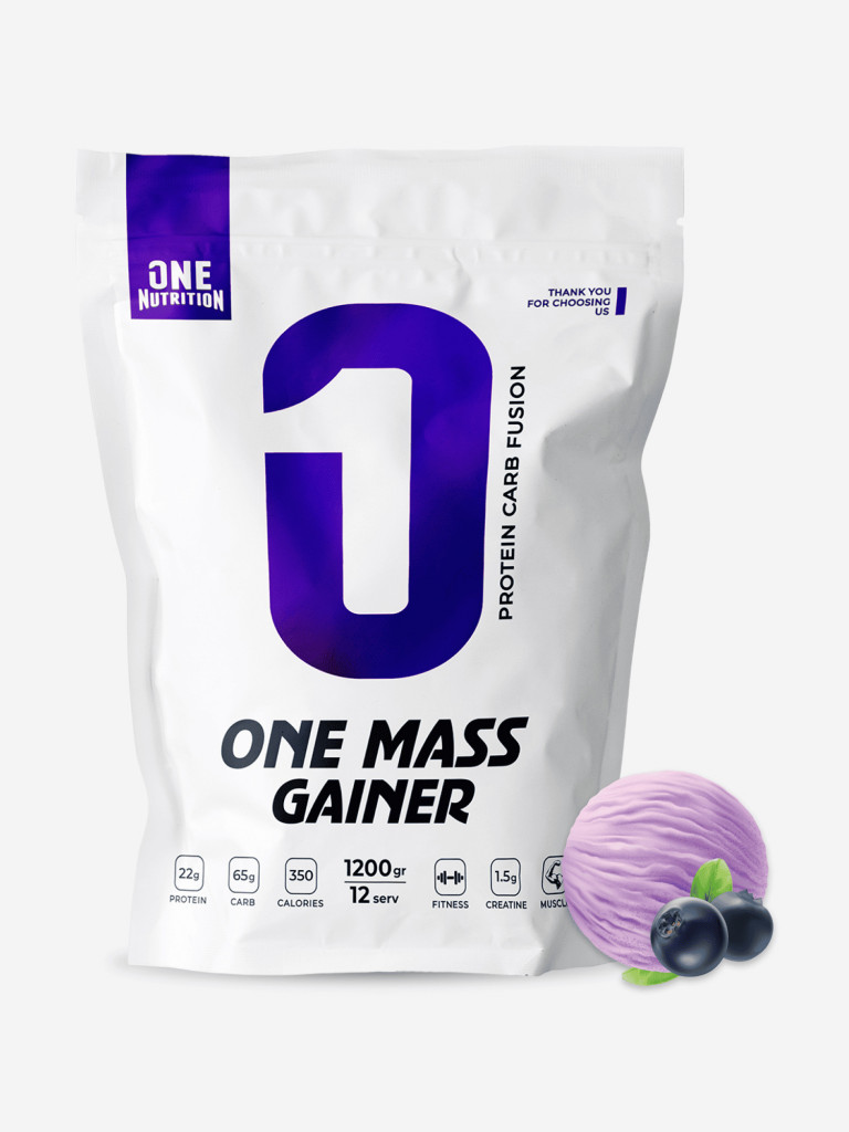 Гейнер, One Nutrition, 1200 г, черника со сливками