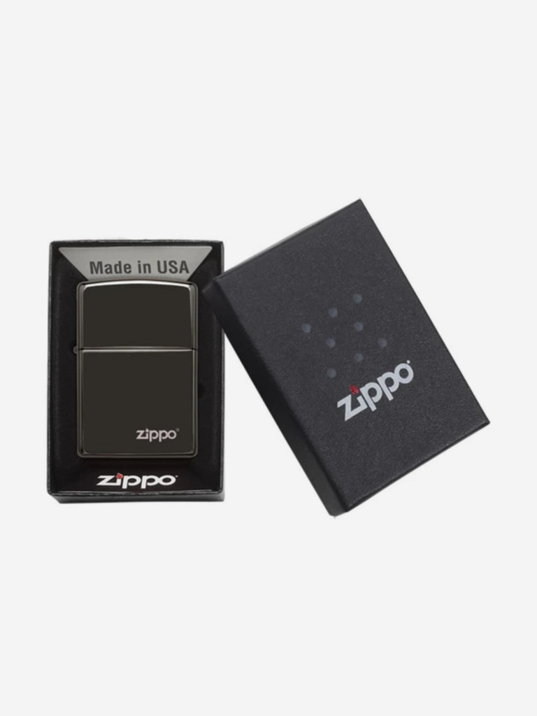Зажигалка бензиновая ZIPPO 49812 Classic Logo High Polish Black