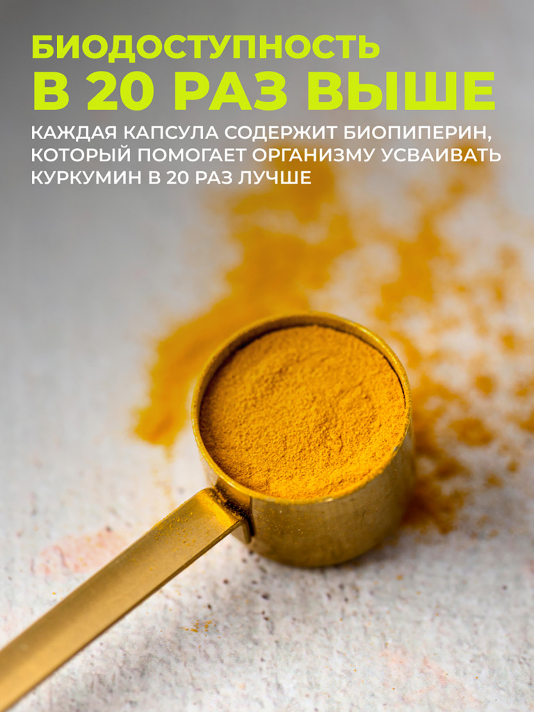 Куркумин + пиперин 1WIN 60 капсул