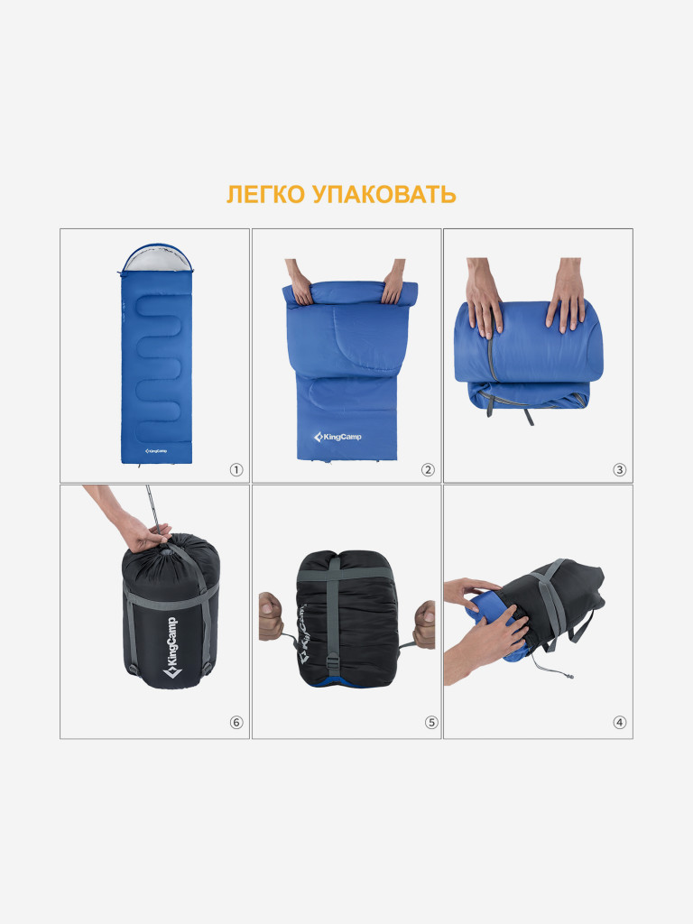Спальный мешок KingCamp OASIS 250S -3C, левый, синий
