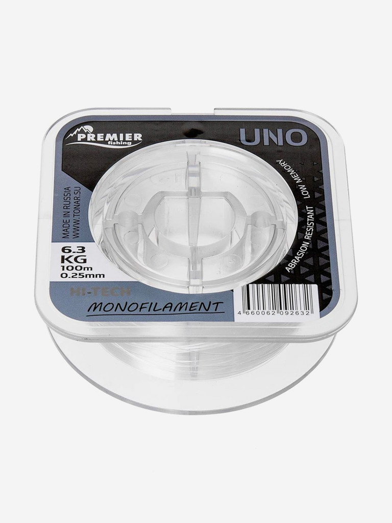 Леска для рыбалки Premier Fishing UNO Nylon 0,25мм, 100м, 6,3кг, прозрачный