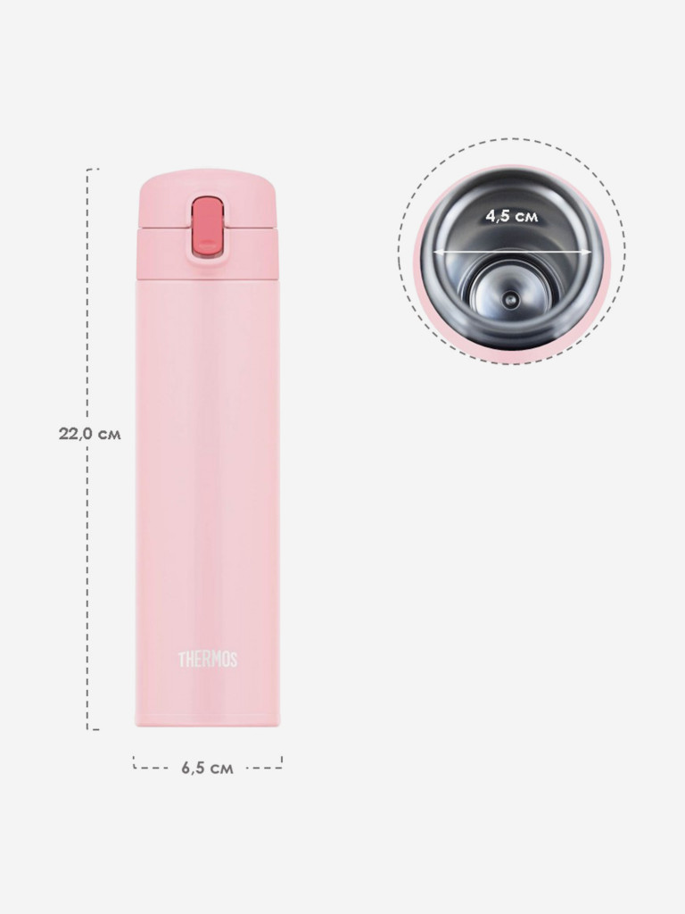 Термокружка с трубочкой 450 мл THERMOS FJM-450 розовая