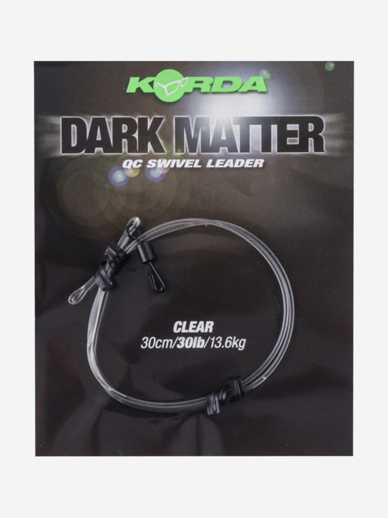 Поводковый материал Dark Matter QC Swivel Clear KORDA 30lb 30см