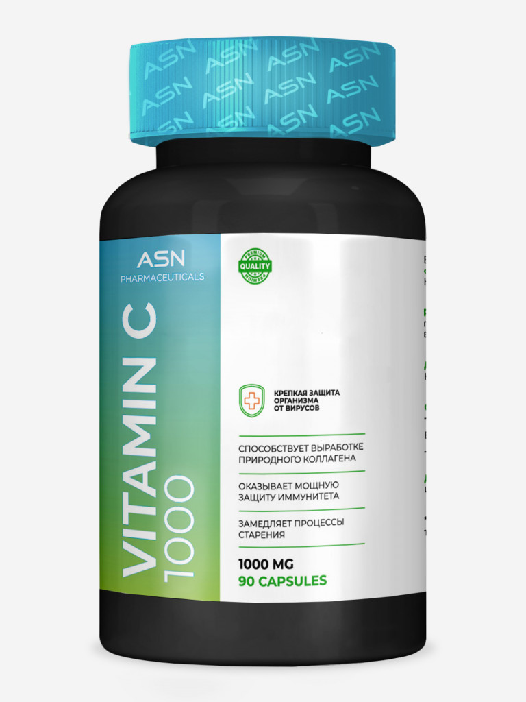 Витамин C, ASN PHARMACEUTICALS, 1000 мг, 90 капсул