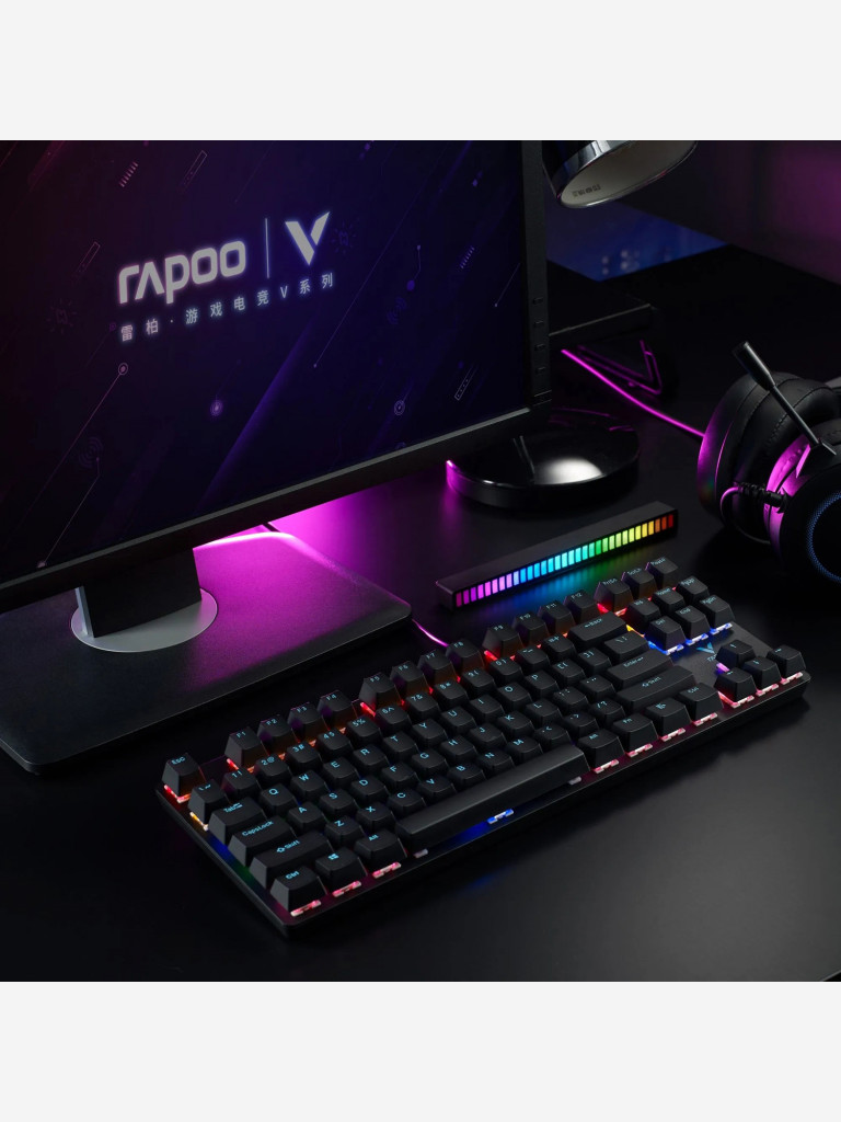 RAPOO Игровая механическая клавиатура проводная V500PRO-87, цвет - черный (12857)