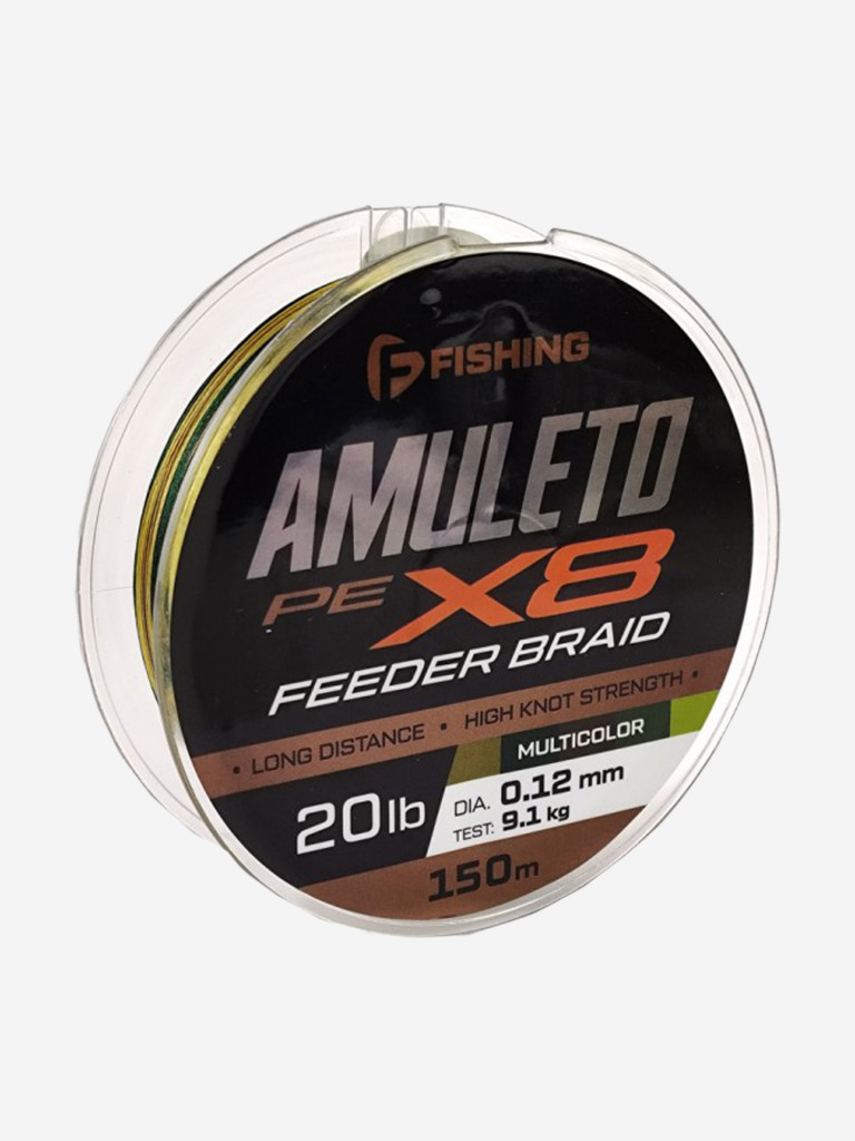 F-FISHING Шнур Amuleto Braid PE X8 Feeder 150м Multicolor 0,12мм 9,1кг