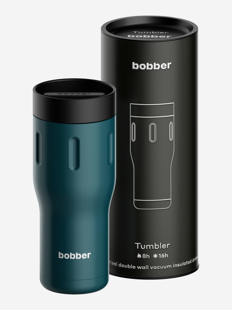 Термокружка вакуумная BOBBER Tumbler 500 мл, крышка 360, тепло до 8 часов, темно-бирюзовый