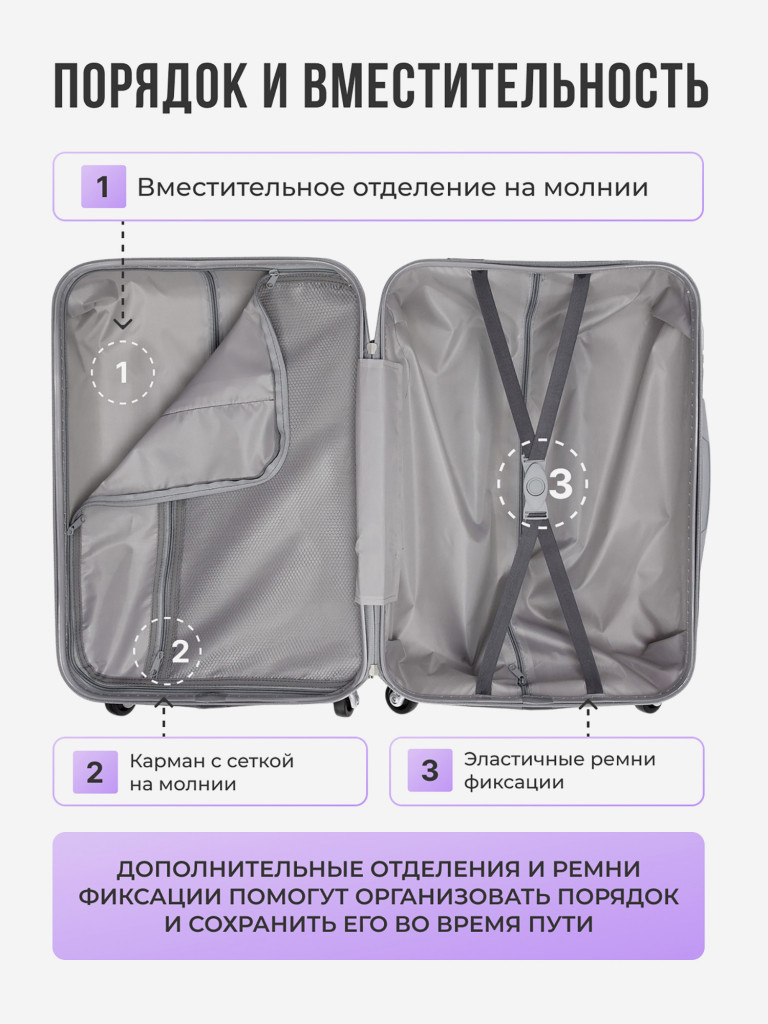 Чемодан Tevin XS ручная кладь пластиковый неубиваемый