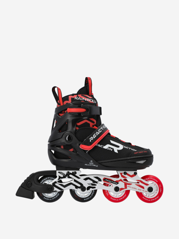 Роликовые коньки детские раздвижные Reaction Rainbow черный/красный цвет — купить за 5199 руб., отзывы в интернет-магазине Спортмастер