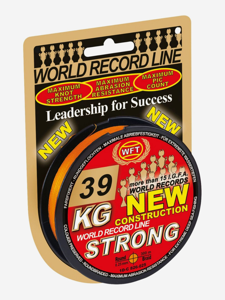 Шнур плетеный WFT KG STRONG оранжевый 300/025