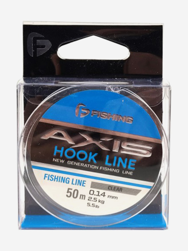 Леска F-FISHING Axis Hook Line Clear 50м 0,14мм 2,5кг 5,5lb