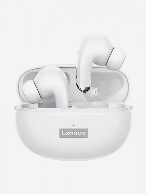 Беспроводная Bluetooth-гарнитура Lenovo LP5 Спортивная игровая гарнитура TWS Bluetooth 5.0 с микрофоном белые