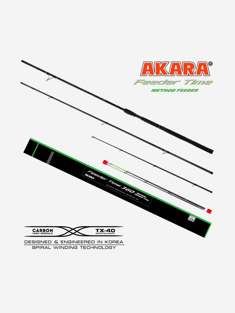 Удилище штекерное фидерное 3 колена Akara Feeder Time Method Feeder TX-40 (60-80-100) 3,9м