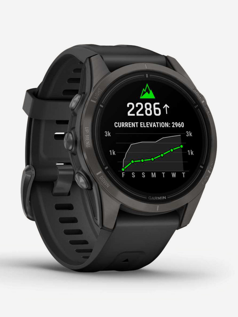 Спортивные часы Garmin EPIX PRO (Gen 2) Sapphire Edition 42 мм, титановый, угольно-серый, DLC, черный ремешок