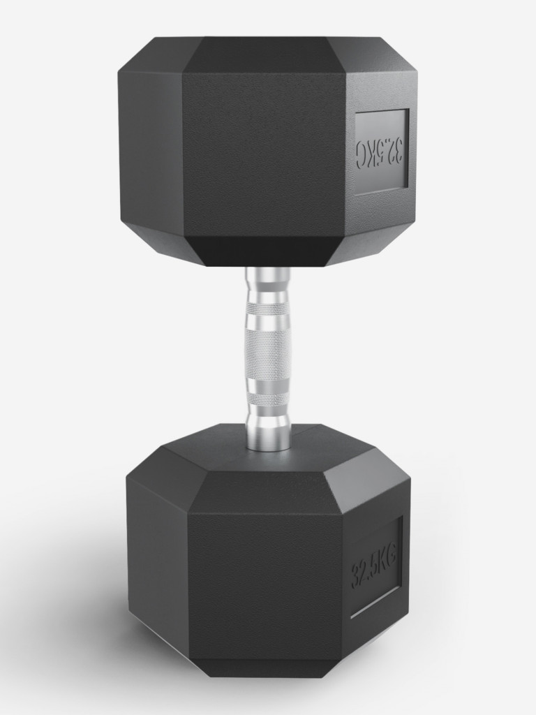 Гантель гексагональная UNIX Fit обрезиненная 32,5 кг