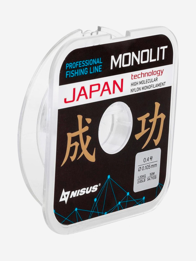 Леска для рыбалки Nisus MONOLIT Nylon 0,105мм, 50м, 1,2кг, прозрачный