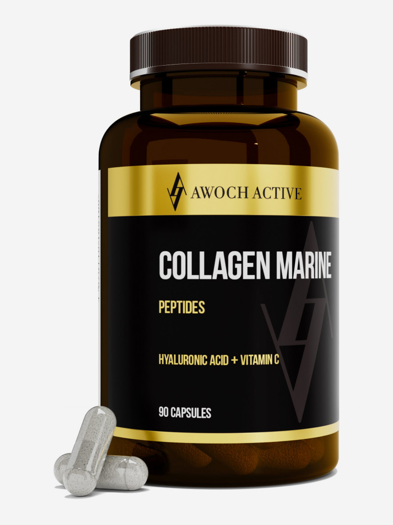 Биологически активная добавка к пище COLLAGEN MARINE, 90 капсул TM  AWOCHACTIVE черный цвет — купить за 1194 руб., отзывы в интернет-магазине  Спортмастер