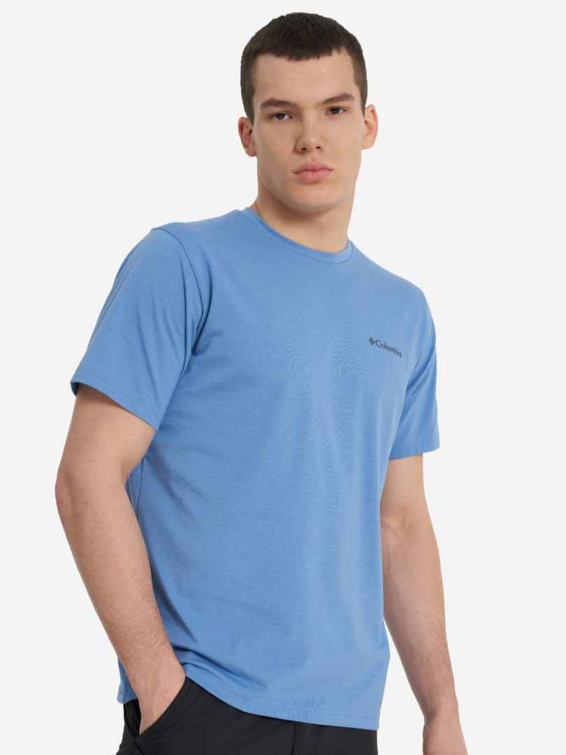 фото Футболка мужская columbia men's sun trek short sleeve tee, синий