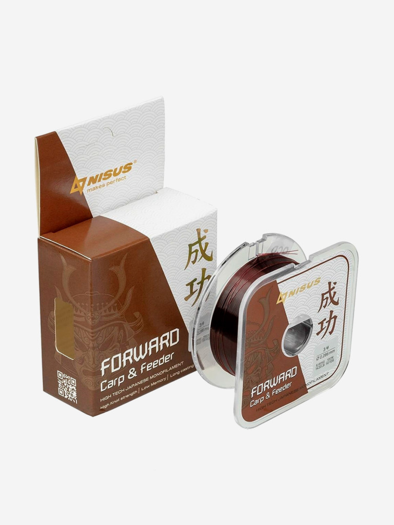 Леска для рыбалки Nisus FORWARD Carp&Feeder Nylon 0,286мм, 100м, 6,45кг, темно-коричневый