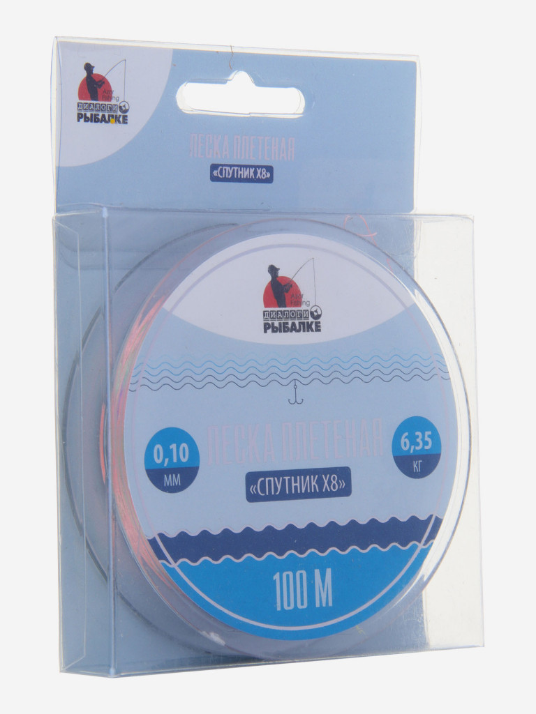 AZOR FISHING Леска плетеная диалоги о рыбалке "Спутник X8", 100м, 0,10мм, 6,35 кг, мультиколор