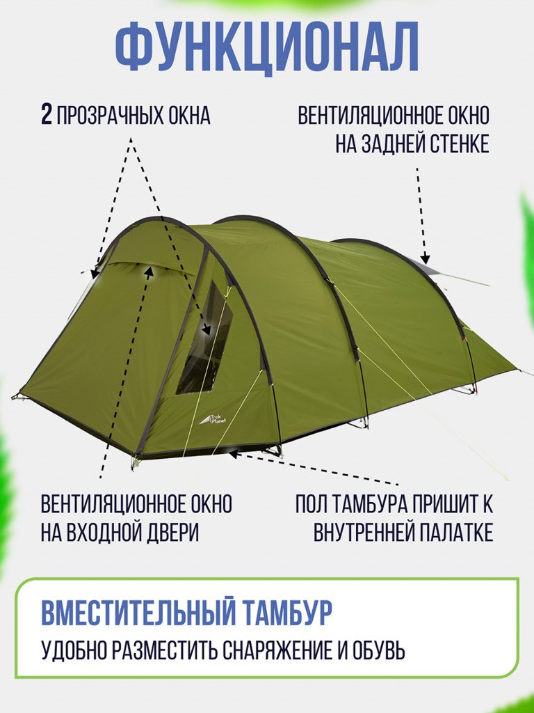 Четырехместная туристическая палатка Trek Planet Ventura 4