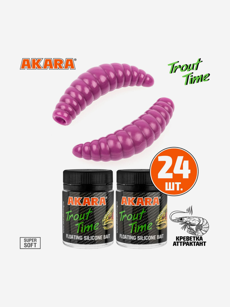Силиконовая приманка Akara Trout Time MAGGOT 1,3 Shrimp 459 (24 шт.)