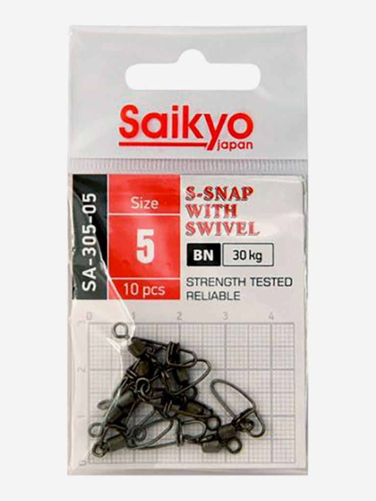 Вертлюг с застежкой Saikyo SA-305-05 (2 упаковки по 10 штук)