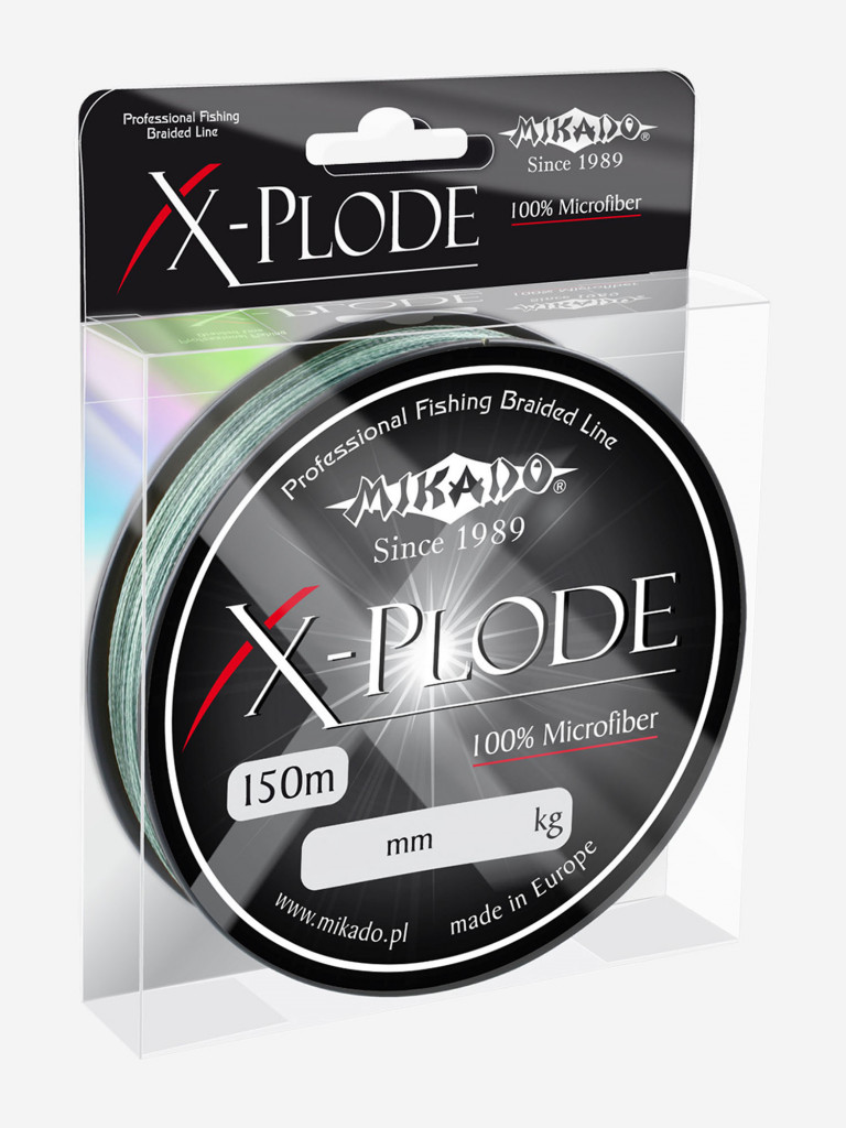 Плетеный шнур Mikado X-PLODE 0,18 green (150 м) - 18.35 кг.