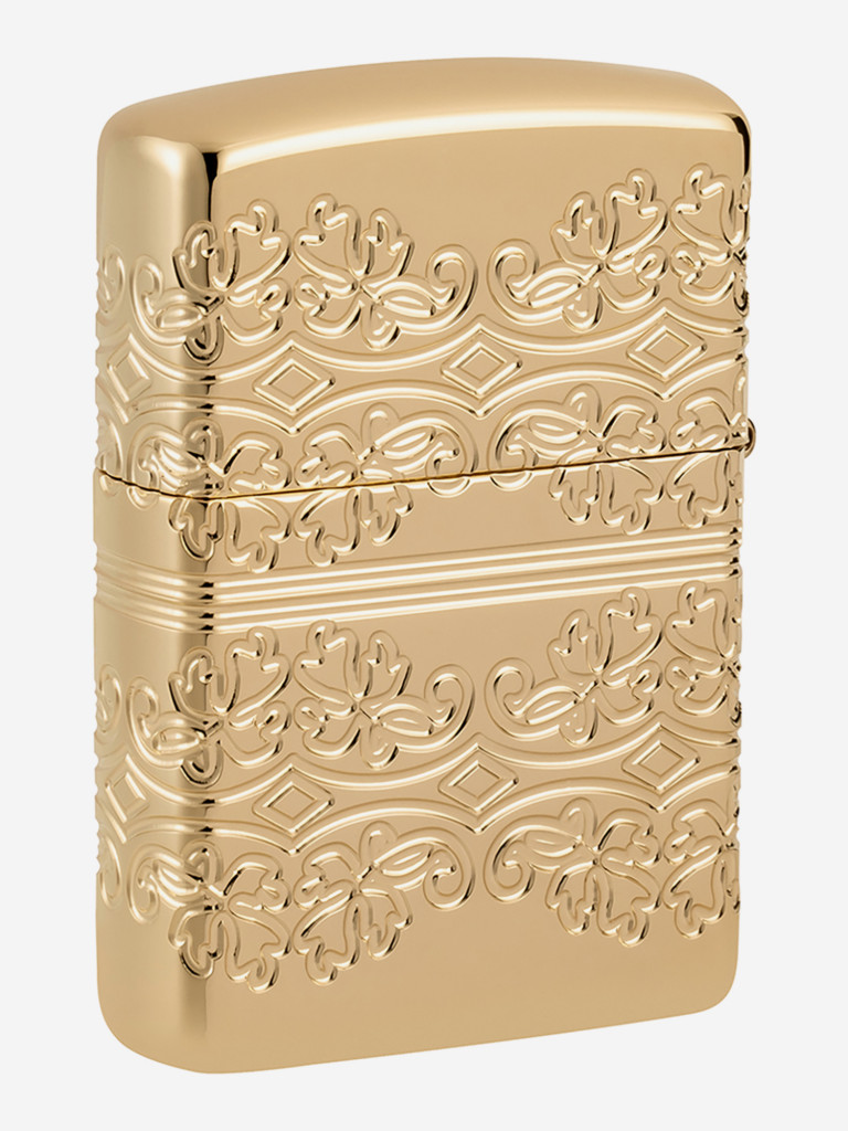 Зажигалка бензиновая ветроустойчивая Zippo Armor Lucky Clover High Polish