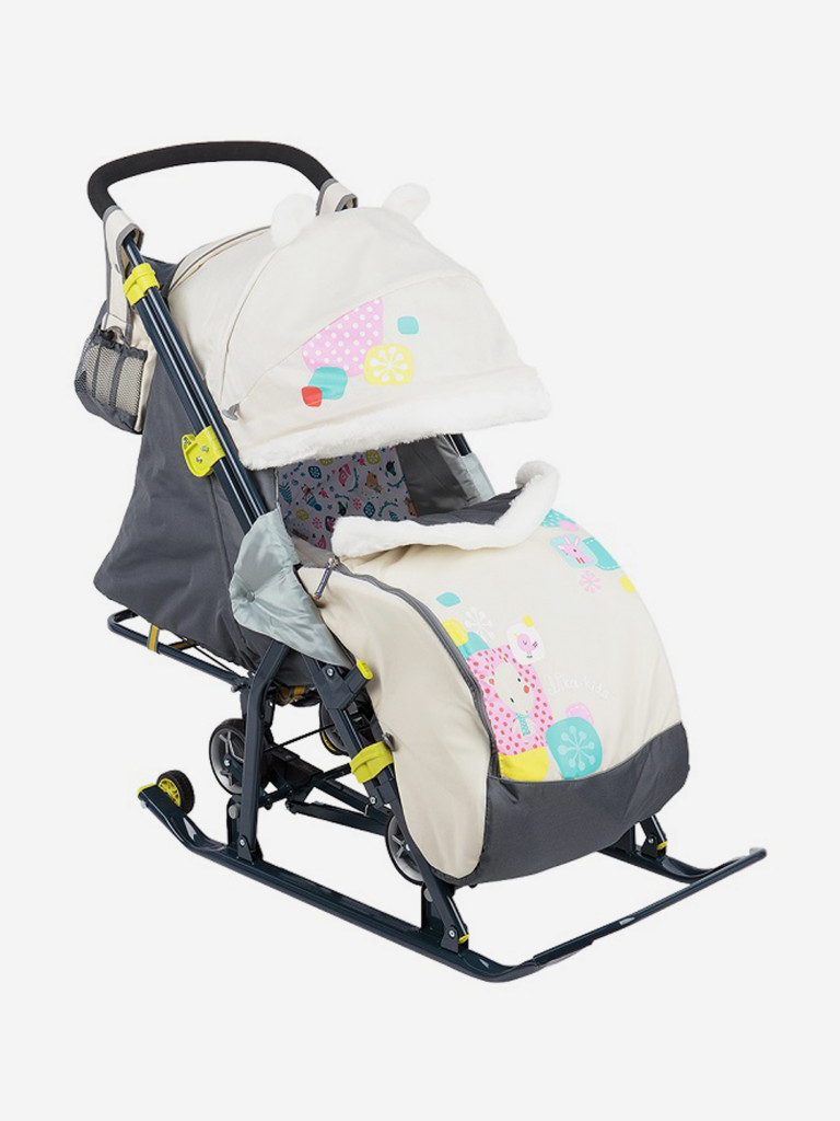 Санки-коляска комбинированная Nika"Наши детки 6" НДТ6 бежевый