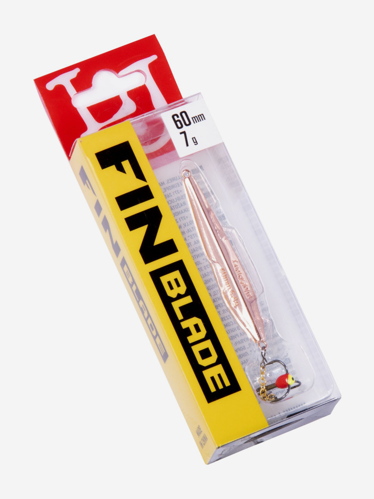 Блесна вертикальная зимняя Lucky John FIN Blade с цепочкой и тройником 60мм C блистер