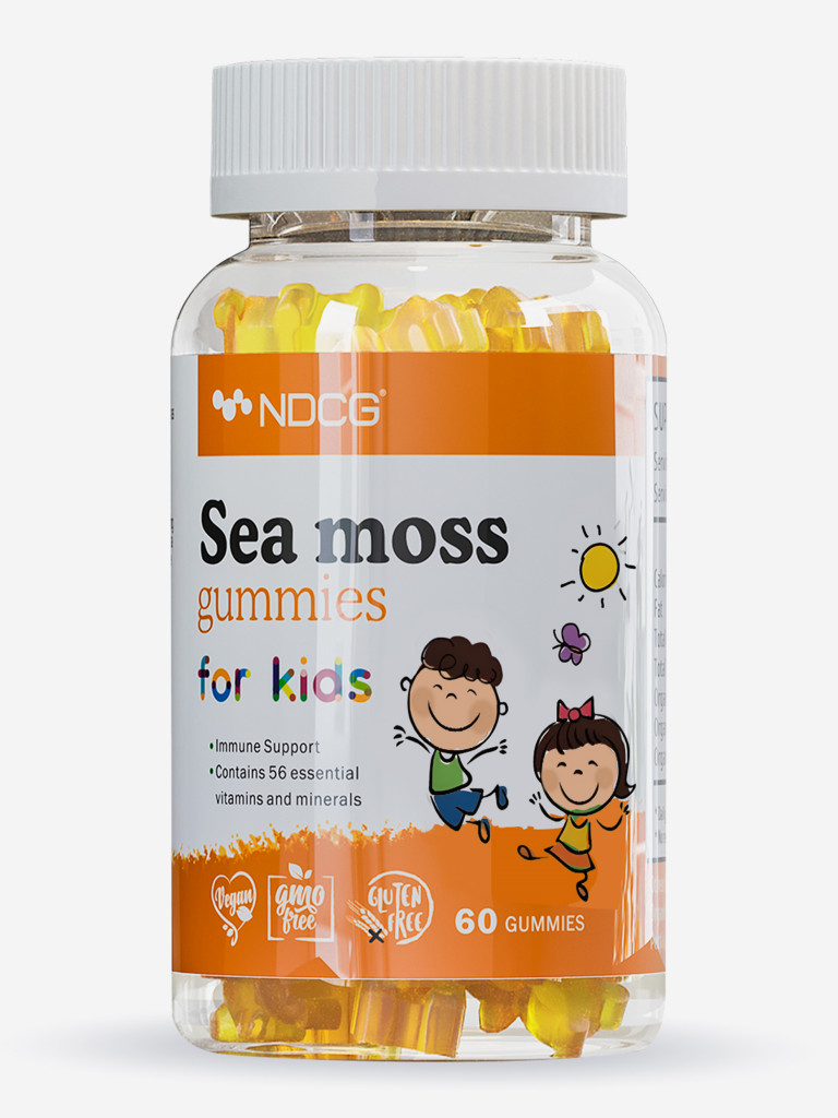 Ирландский мох Sea Moss for kids для детей NDCG, со вкусом апельсина, 60 жевательных пастилок
