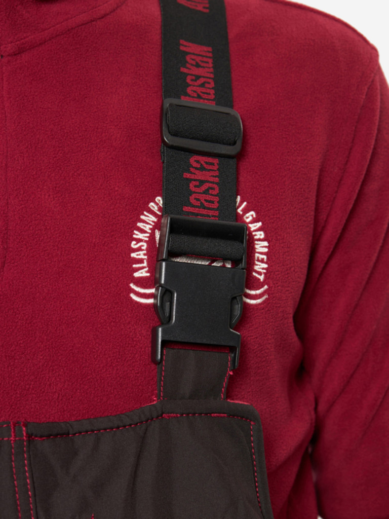 Костюм зимний Alaskan Russian Mission Old School шоколадный/ бордовый (куртка+полукомбинезон) для рыбалки и охоты